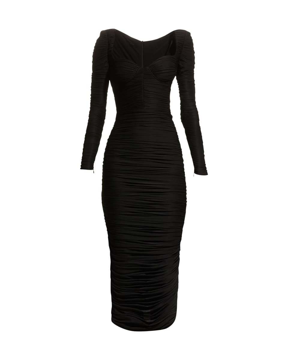 Stanton Ruched Bustier Lycra Midi Dress